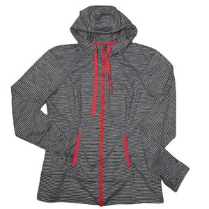 Lukka Stripe Athletic Full Zip Hoodie Track Jacket SZ L
